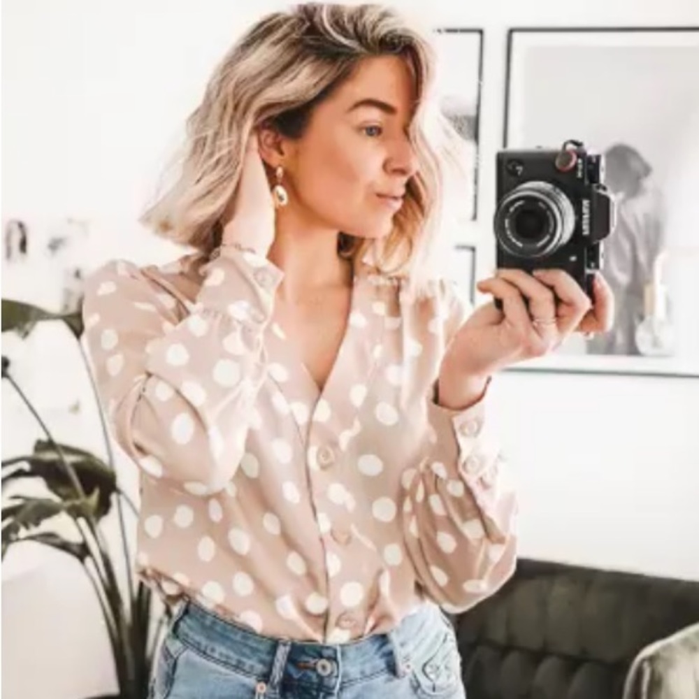 Polka Dot Satin Blouse